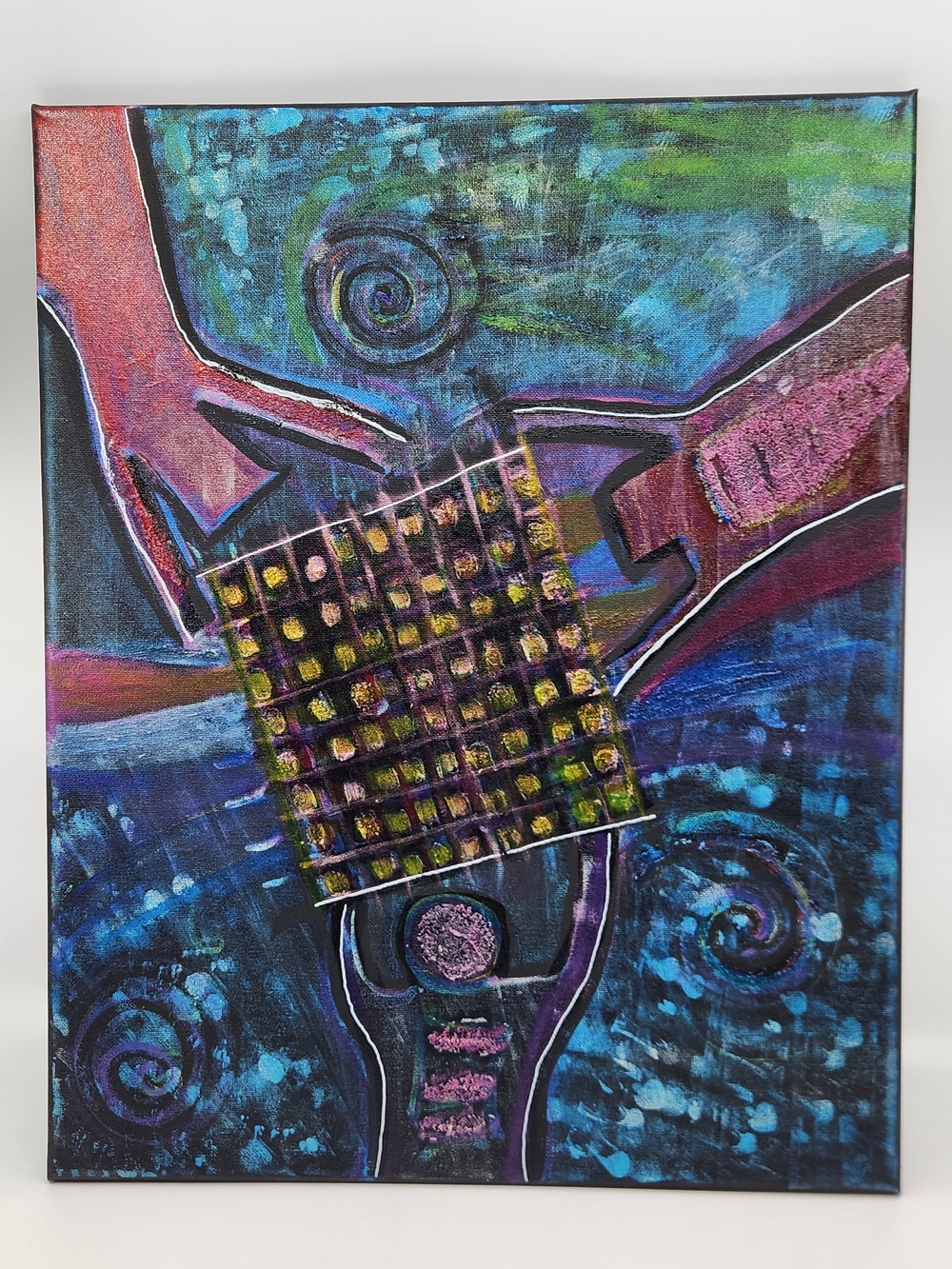 Abstract Handcrafted Mixed-Media Wall Art by Butterfly Rising Designs